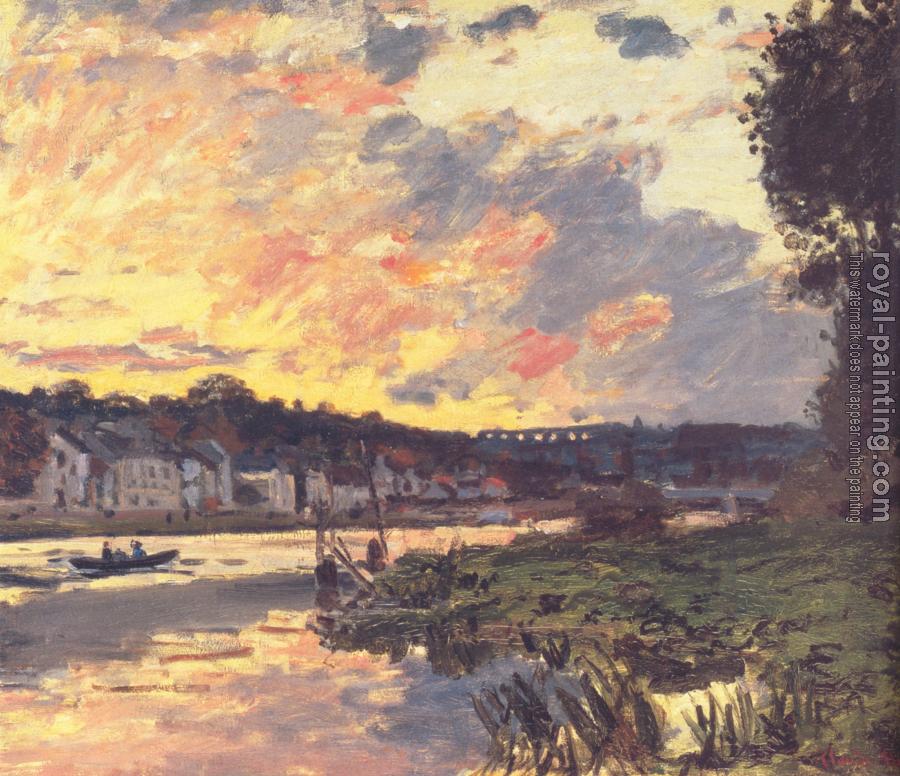 Claude Oscar Monet : The Seine at Bougival in the Evening